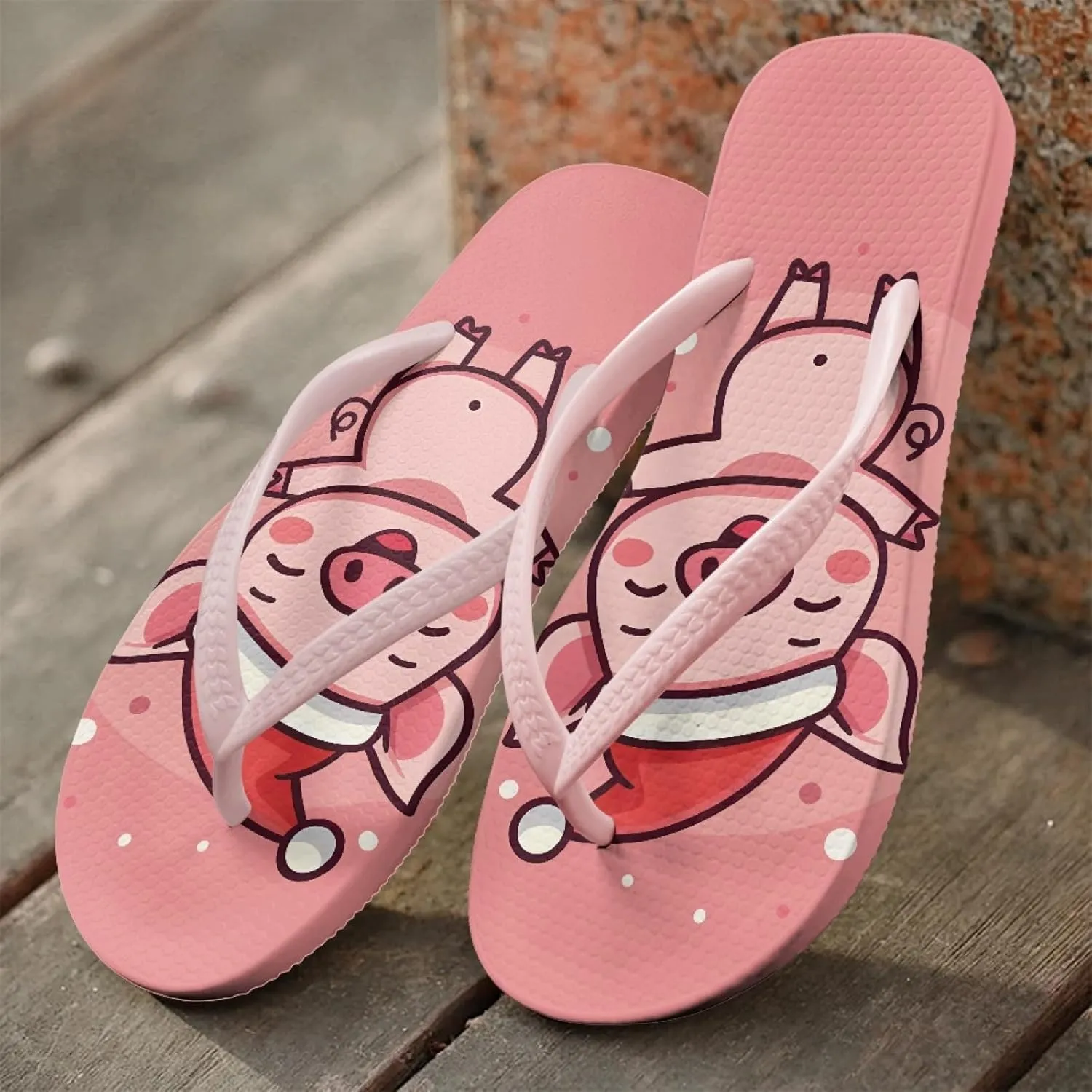 Micoklinlin Womens Flip Flops with Artistic Prints EVA Soft Shower Flat Sandals Summer Bathroom Beach Pool Rubber Slippers