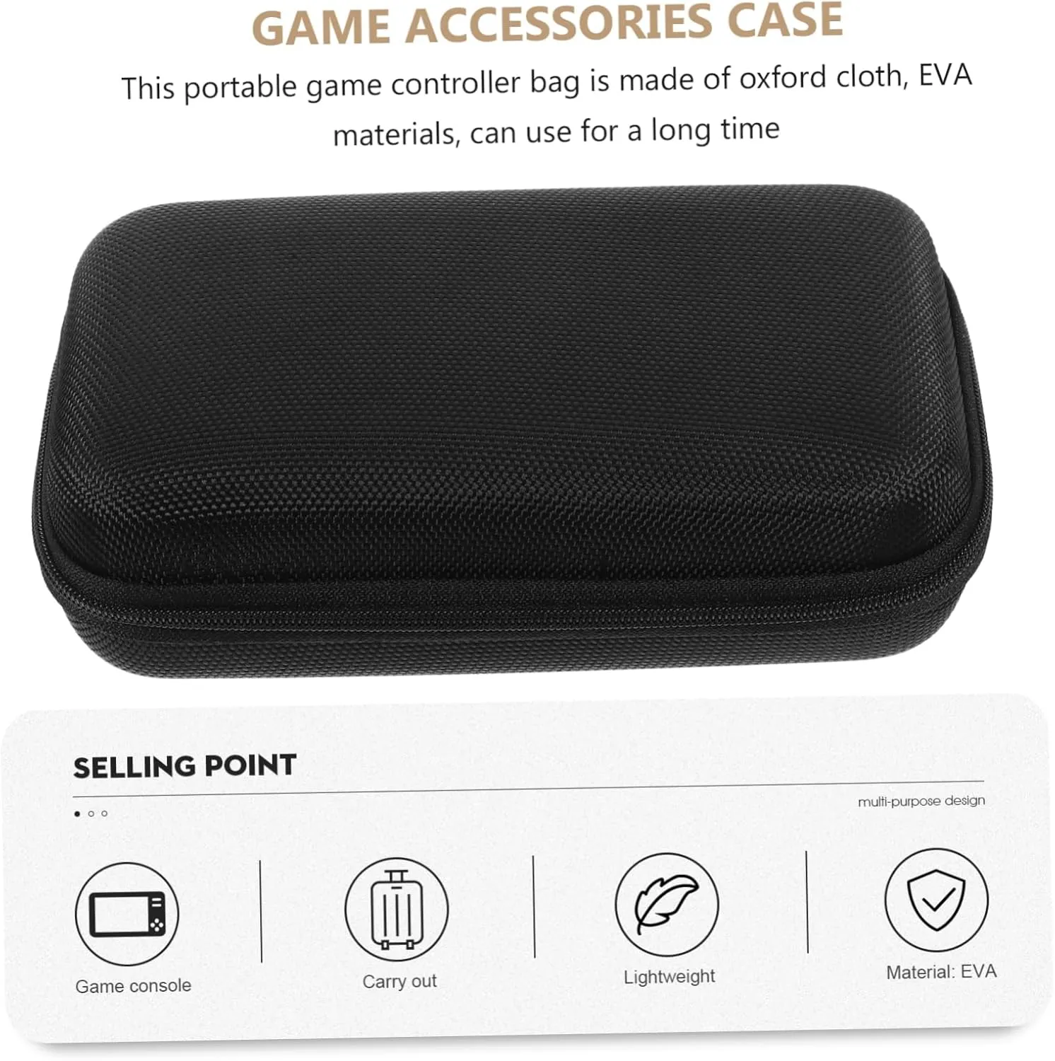Mikikit Portable Game Console Storage Case with Zipper Closure Travel Accessories Bag Compatible Carrying Case for Game Controller Stylish and Durable Design