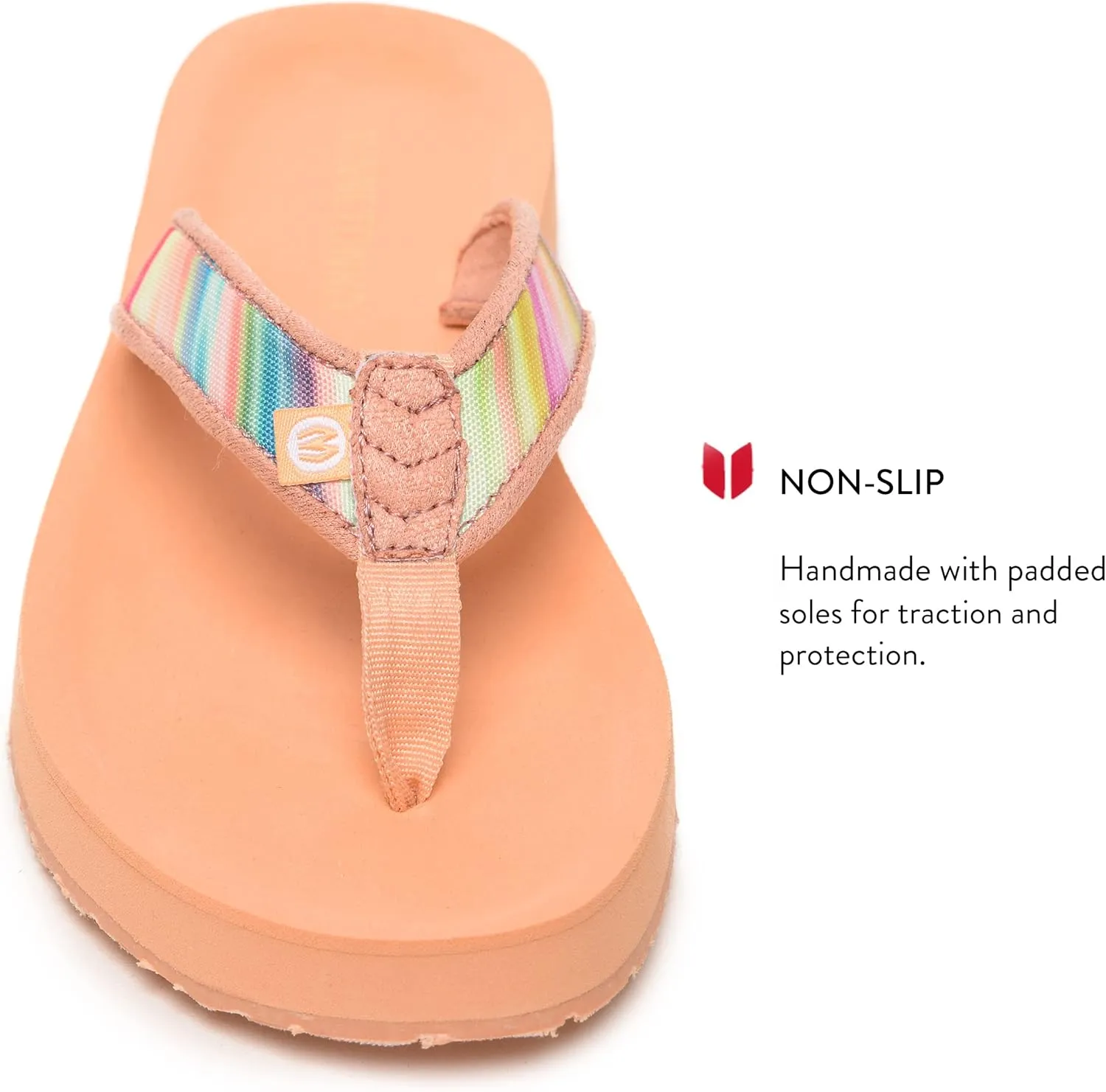 Minnetonka Hedy Sandal - Women’s Beach Flip Flops Handcrafted with Soft Denim or Woven Fabric Accents, and Contoured Footbed