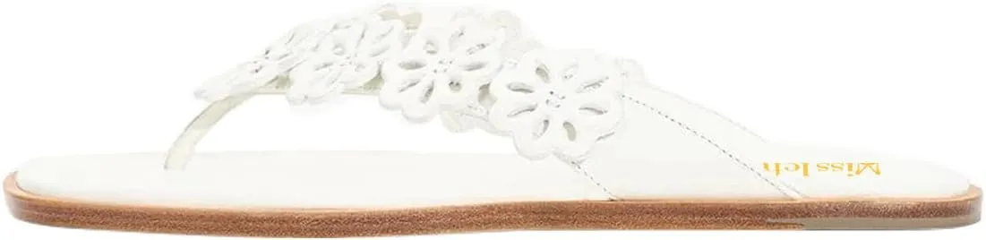 miss left Women Fashion Open Toe Floral Strap Flip Flops Slip On Comfy Thong Flat Sandals Summer Beach Casual Slippers Size 4-16 US