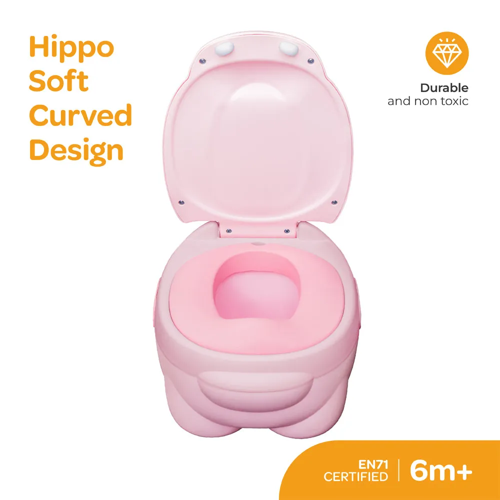 Moon -  Baby Potty Hippo With Pu Cushion - Pink