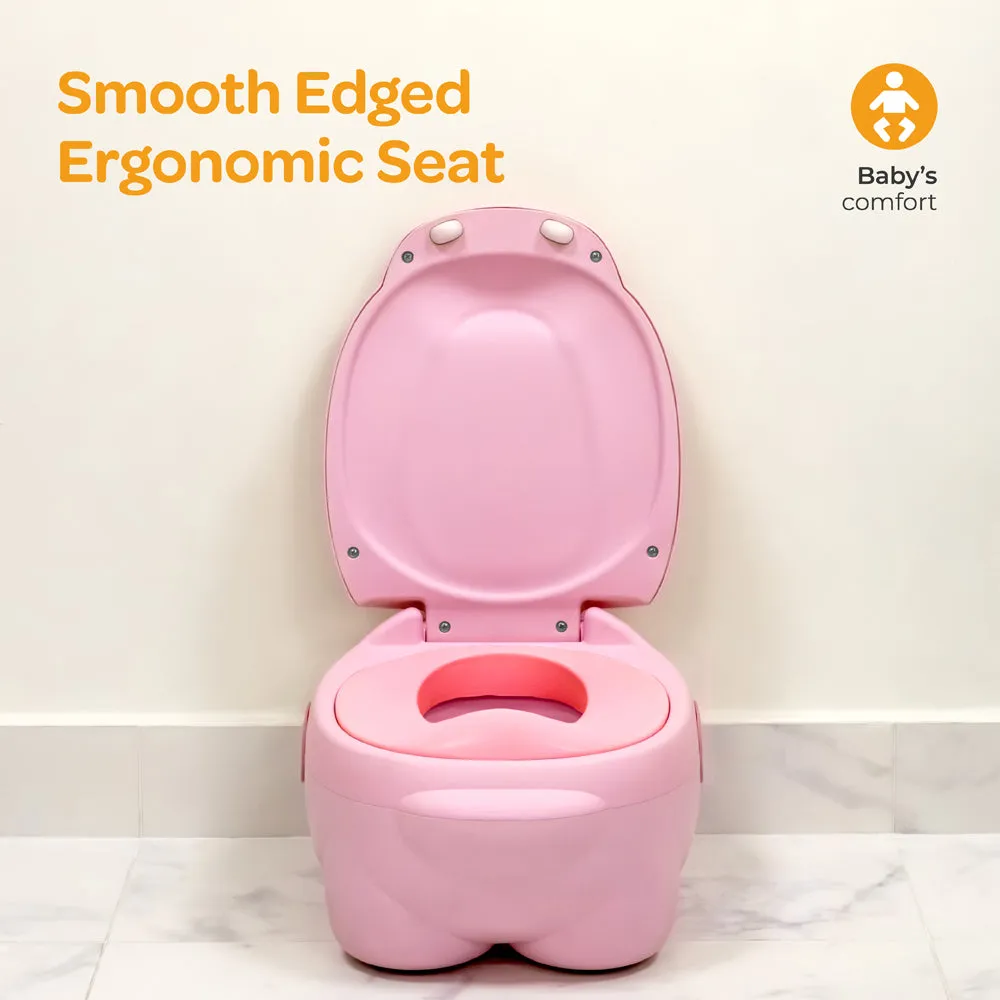 Moon -  Baby Potty Hippo With Pu Cushion - Pink