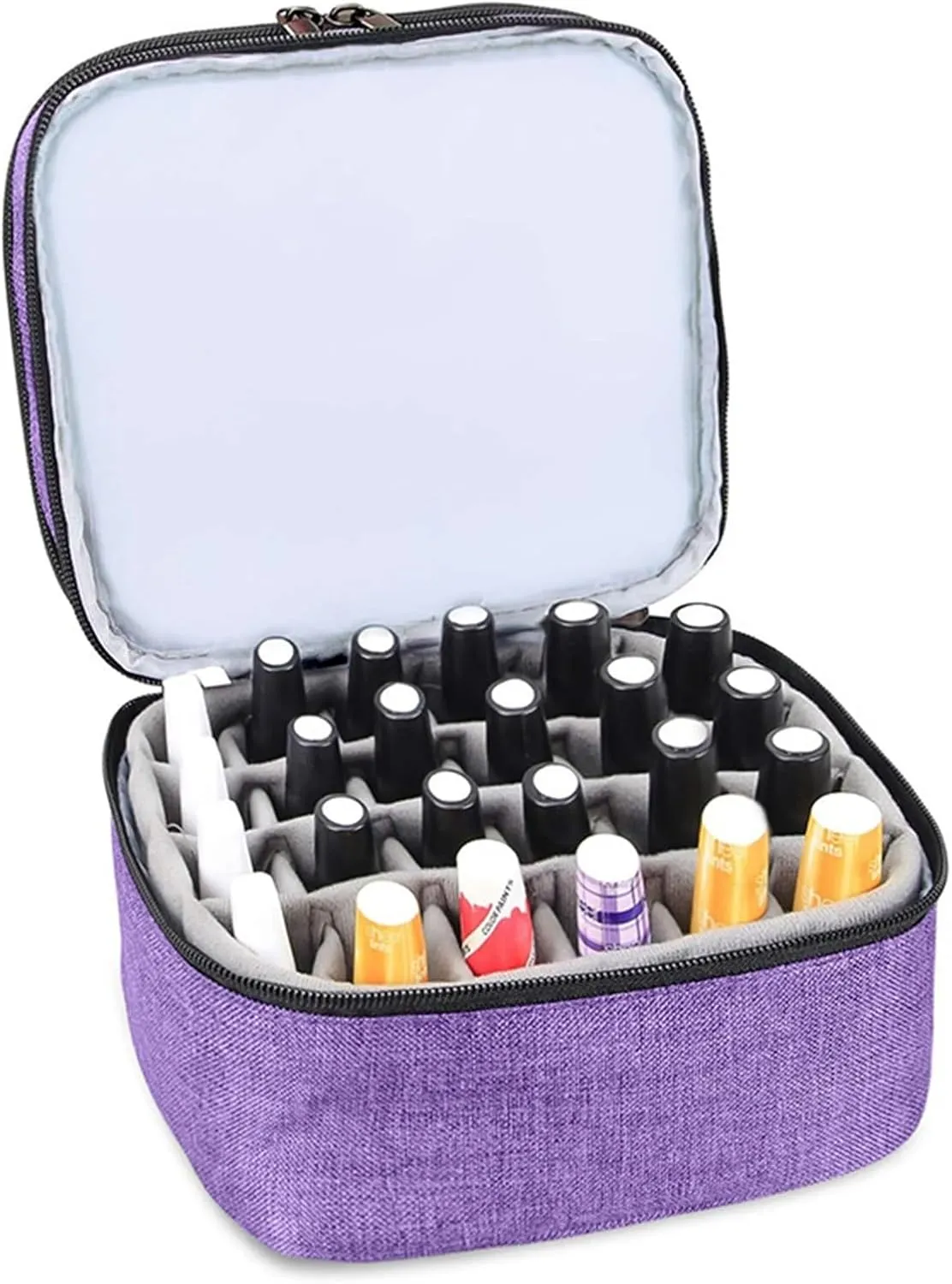 Nail Polish Storage Bag Portable Double-Layer Bag For Nail Polish Holds 30 Bottles Holder Storage Bag For Nail Varnish And Manicure Set(DARK GRAY)