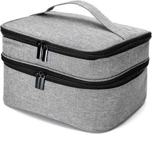 Nail Polish Storage Bag Portable Double-Layer Bag For Nail Polish Holds 30 Bottles Holder Storage Bag For Nail Varnish And Manicure Set(DARK GRAY)