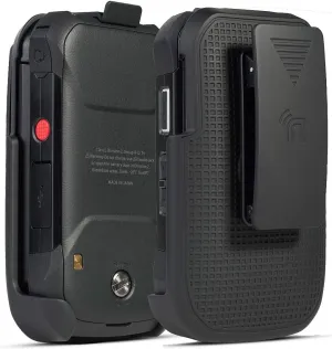 Nakedcellphone Holster for Kyocera DuraXV Extreme, DuraXE Epic, DuraXA Equip, [Rotating/Ratchet] Belt Clip Flip Phone Holder Case for Verizon E4810 E4811, AT&T FirstNet E4830, US Cellular E4831, Black