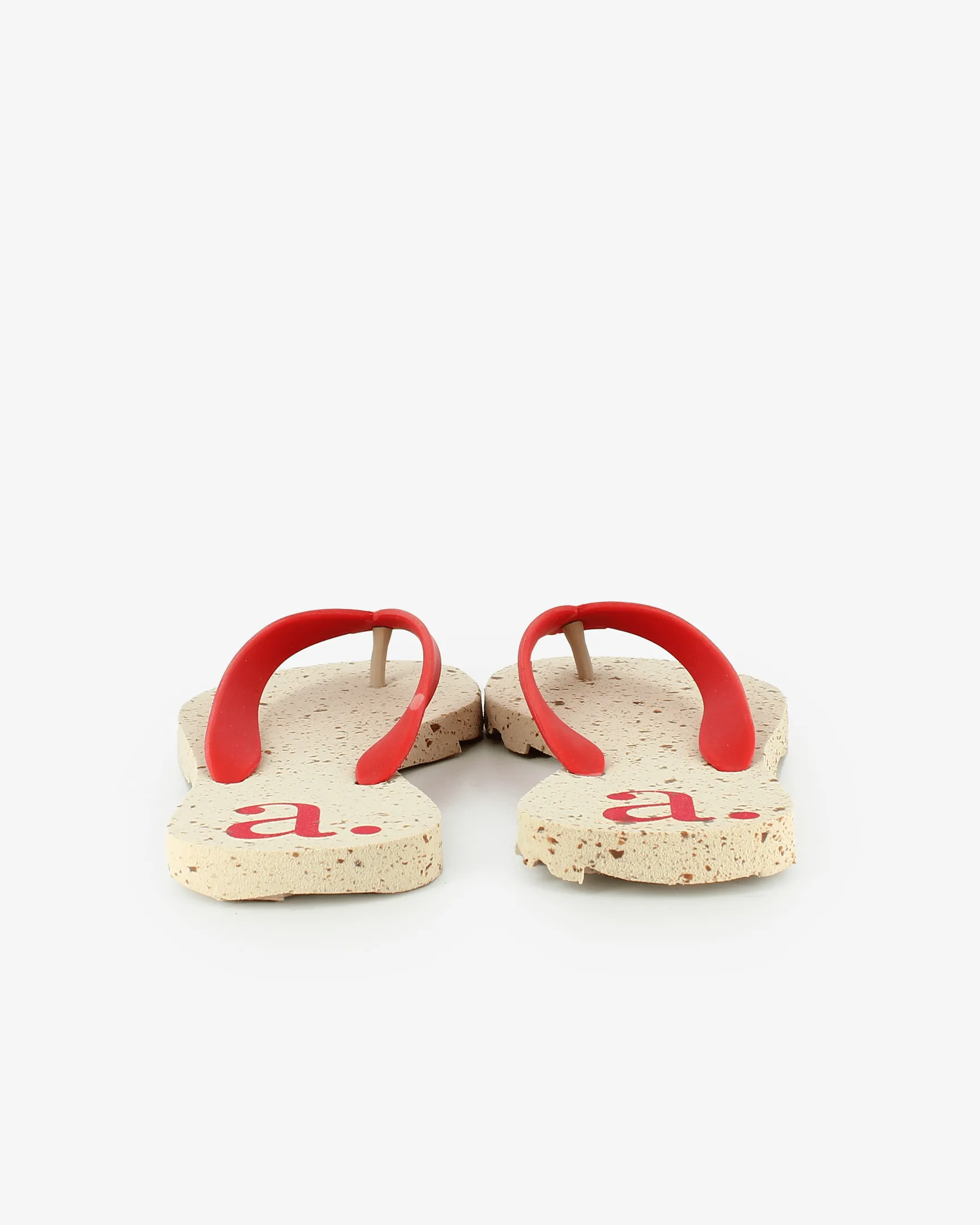 Nalu Recycled Rubber Flip Flops | Sand/Paprika Red