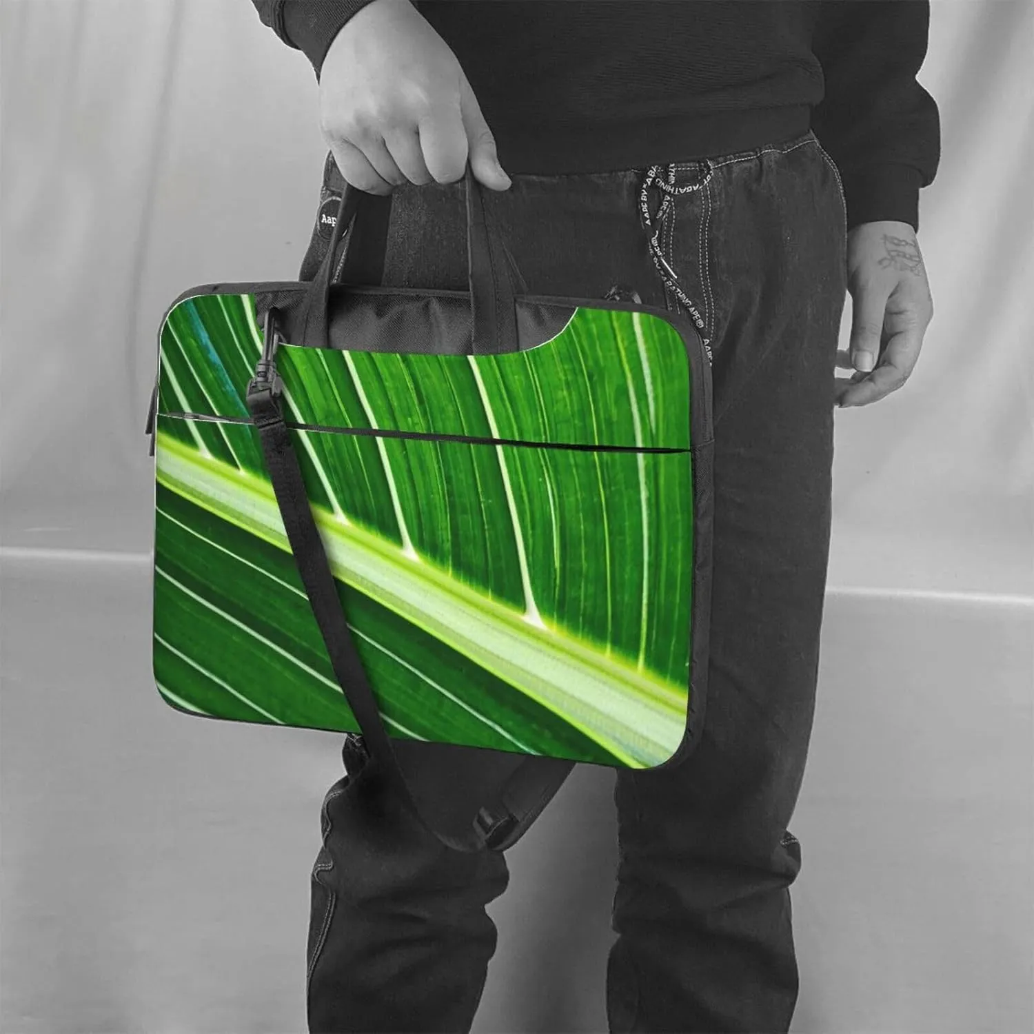 Natures' Rhythm Print Laptop Bag, 13-15.6 inch Work Tote Briefcase Messenger Bag Gifts for Men Women