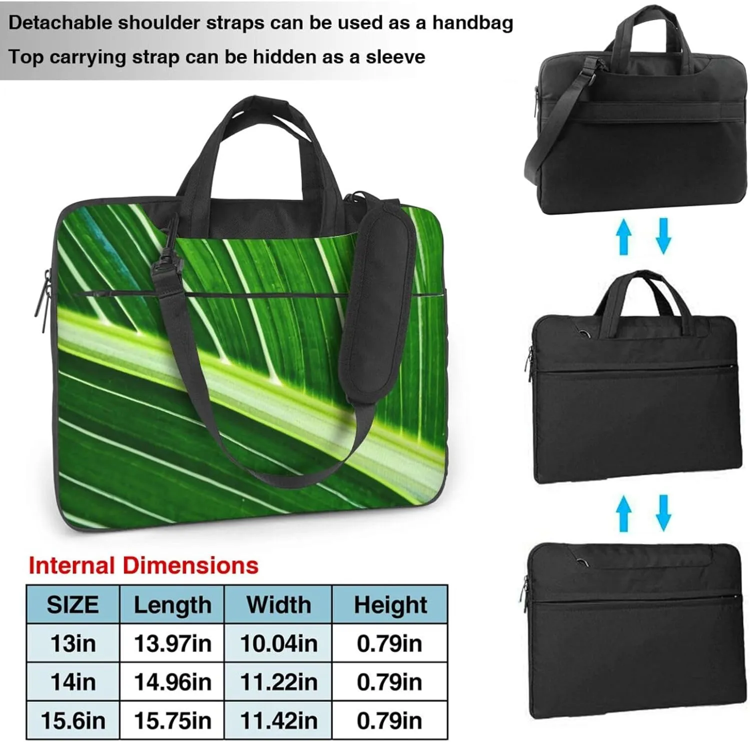 Natures' Rhythm Print Laptop Bag, 13-15.6 inch Work Tote Briefcase Messenger Bag Gifts for Men Women