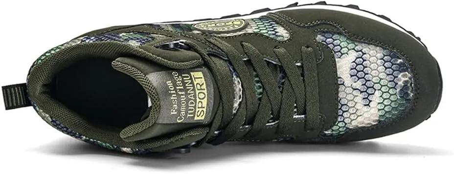 NCNDB Women's Camouflage Wedges Sneakers Inner Heightening Walking High-Heel Leisure Shoes US 4.5-10
