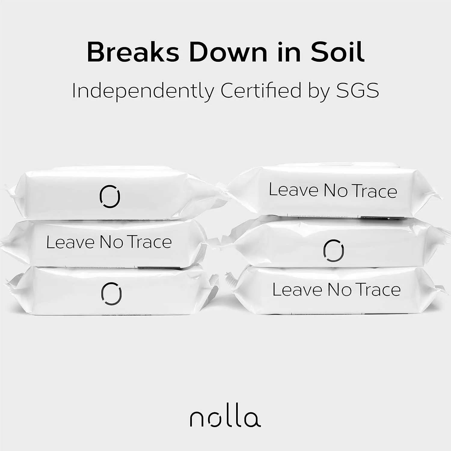 Nolla Flushable Wipes - 100% Plant-Based and Biodegradable - Soft, Unscented   Soothing Aloe and Vitamin E - For Adults and Kids 180 Count (3 Packs of 60)