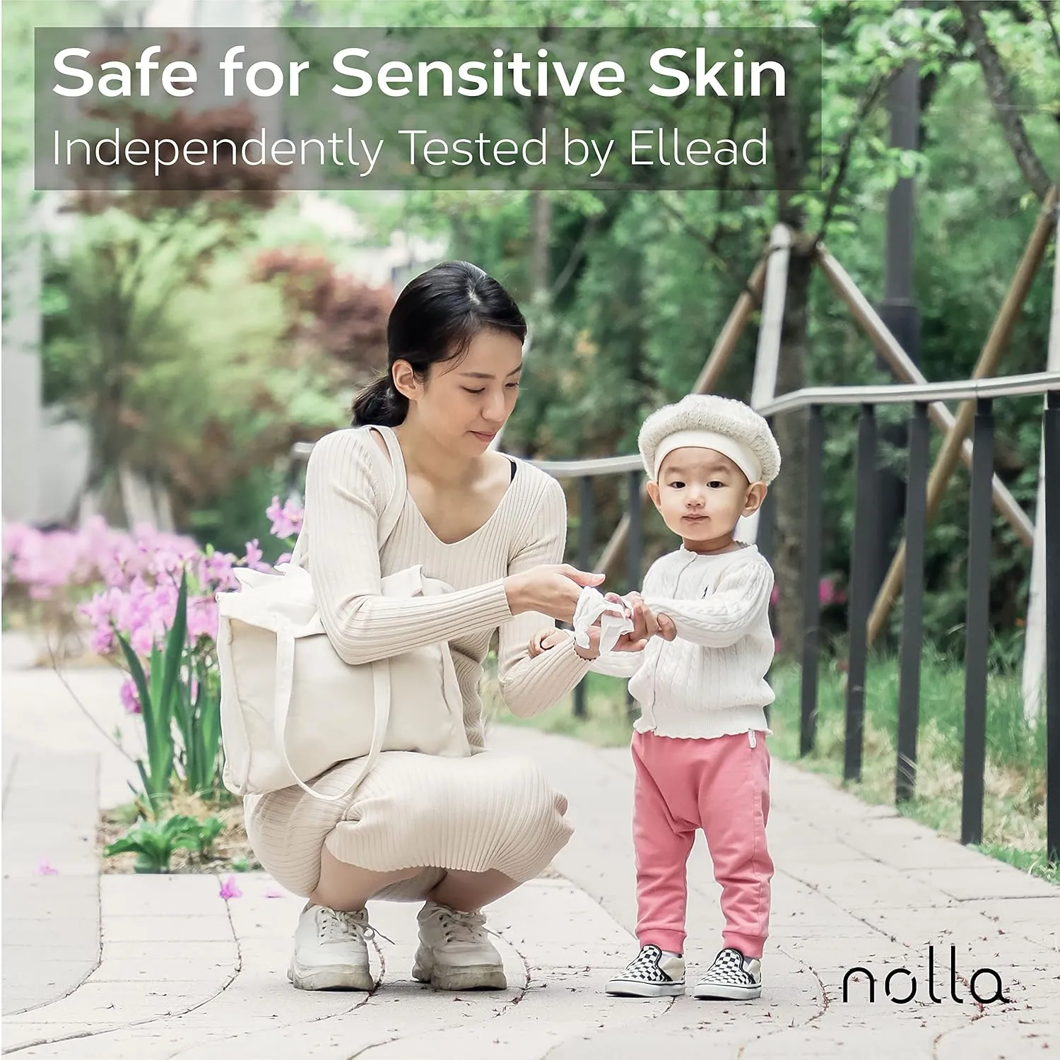 Nolla Flushable Wipes - 100% Plant-Based and Biodegradable - Soft, Unscented   Soothing Aloe and Vitamin E - For Adults and Kids 180 Count (3 Packs of 60)