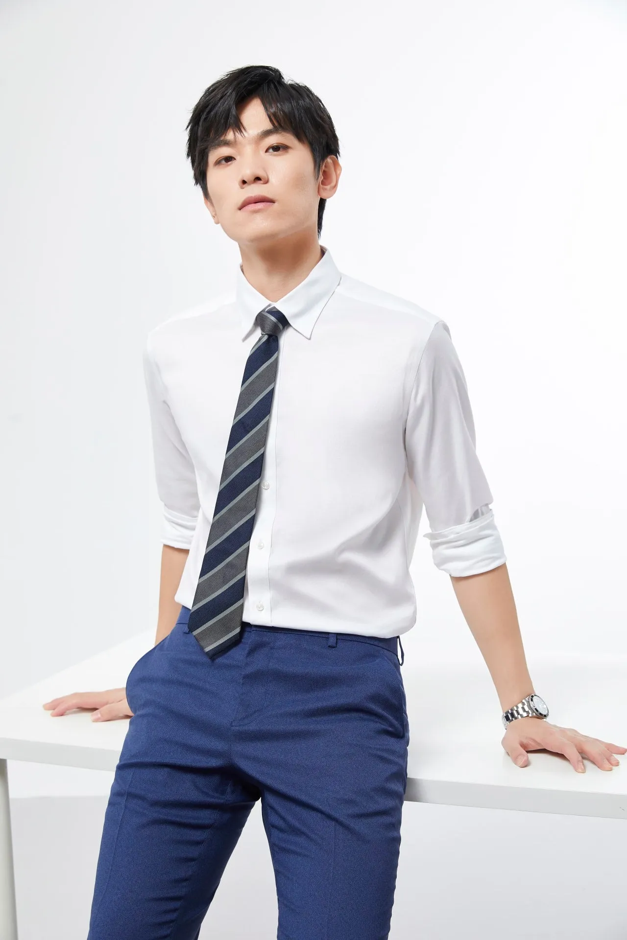 Non-Iron Cotton Stretch Smart Fit Oxford Shirt