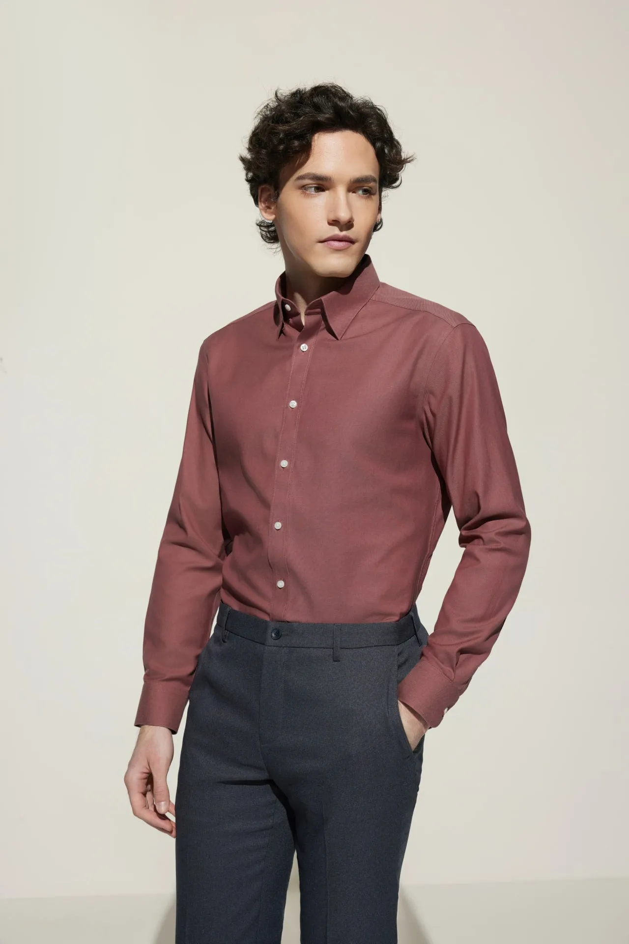 Non-Iron Cotton Stretch Smart Fit Oxford Shirt