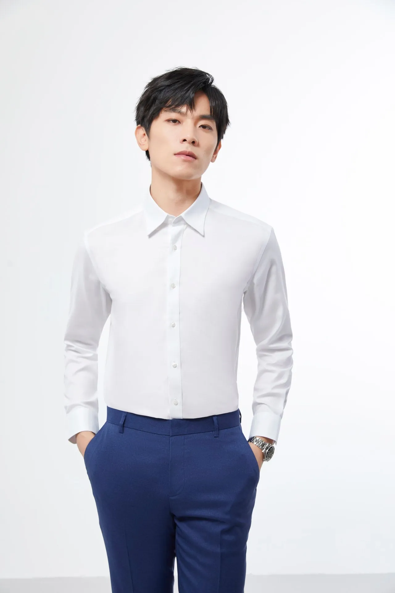 Non-Iron Cotton Stretch Smart Fit Oxford Shirt