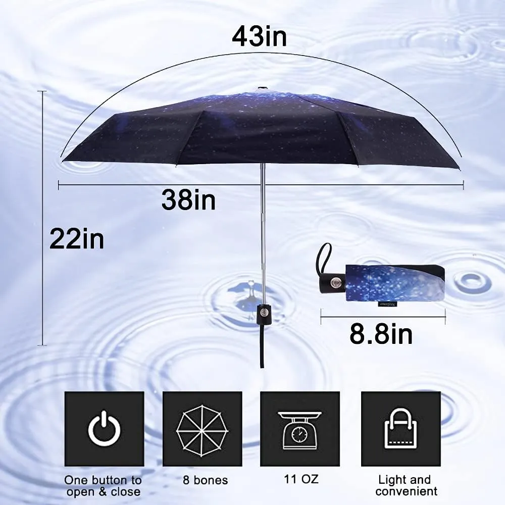 NOOFORMER Travel Mini Automatic Umbrella Auto Open/Close Small Compact Lightweight Portable Folding Windproof Rain Umbrellas for Women Men Kids