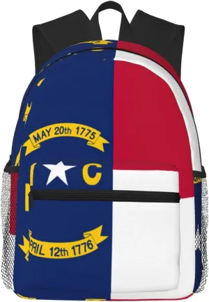 North Carolina state flag College Backpack For Women Men,Lightweight Travel Bag Backpack With Pockets