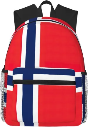 Norwegian flag College Backpack For Women Men,Lightweight Travel Bag Backpack With Pockets