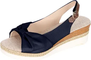 oiangi Wedge Sandals for Women Casual Summer Fish Mouth Open Toe Slingback Buckle Hemp Rope Platform Sandals Comfortable Outdoor Ladies Shoes Sandalias