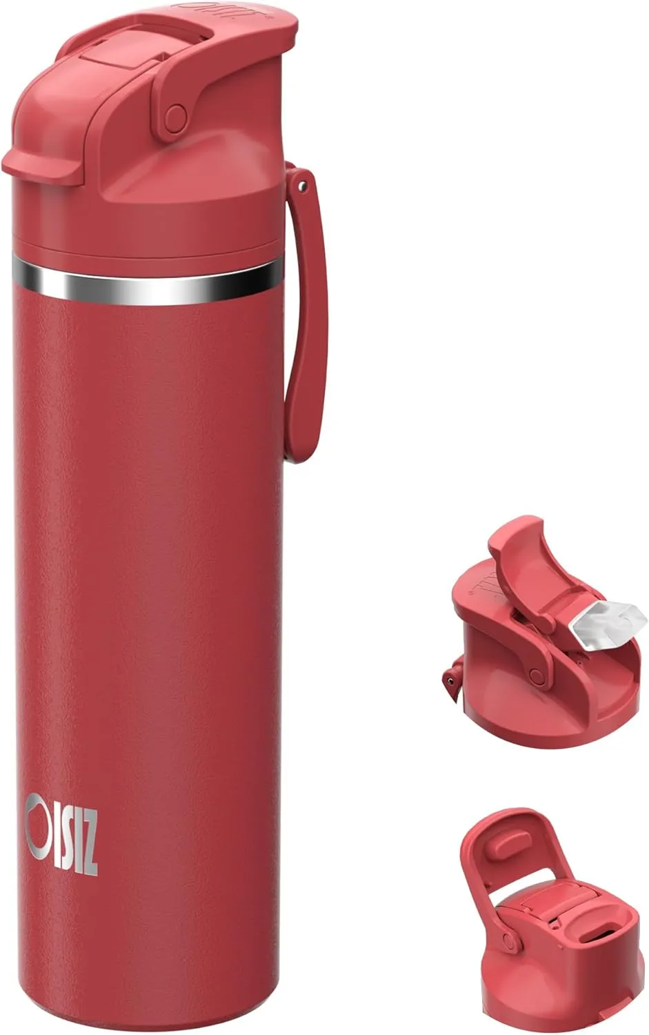 OISIZ Insulated Water Bottle 24 oz with 2-in-1 Straw and Swig Lid, Leakproof and BPA Free, Keep Cold 24H, Vacuum Stainless Steel Water Bottle for School, Travel and Sports, All Dishwasher Safe