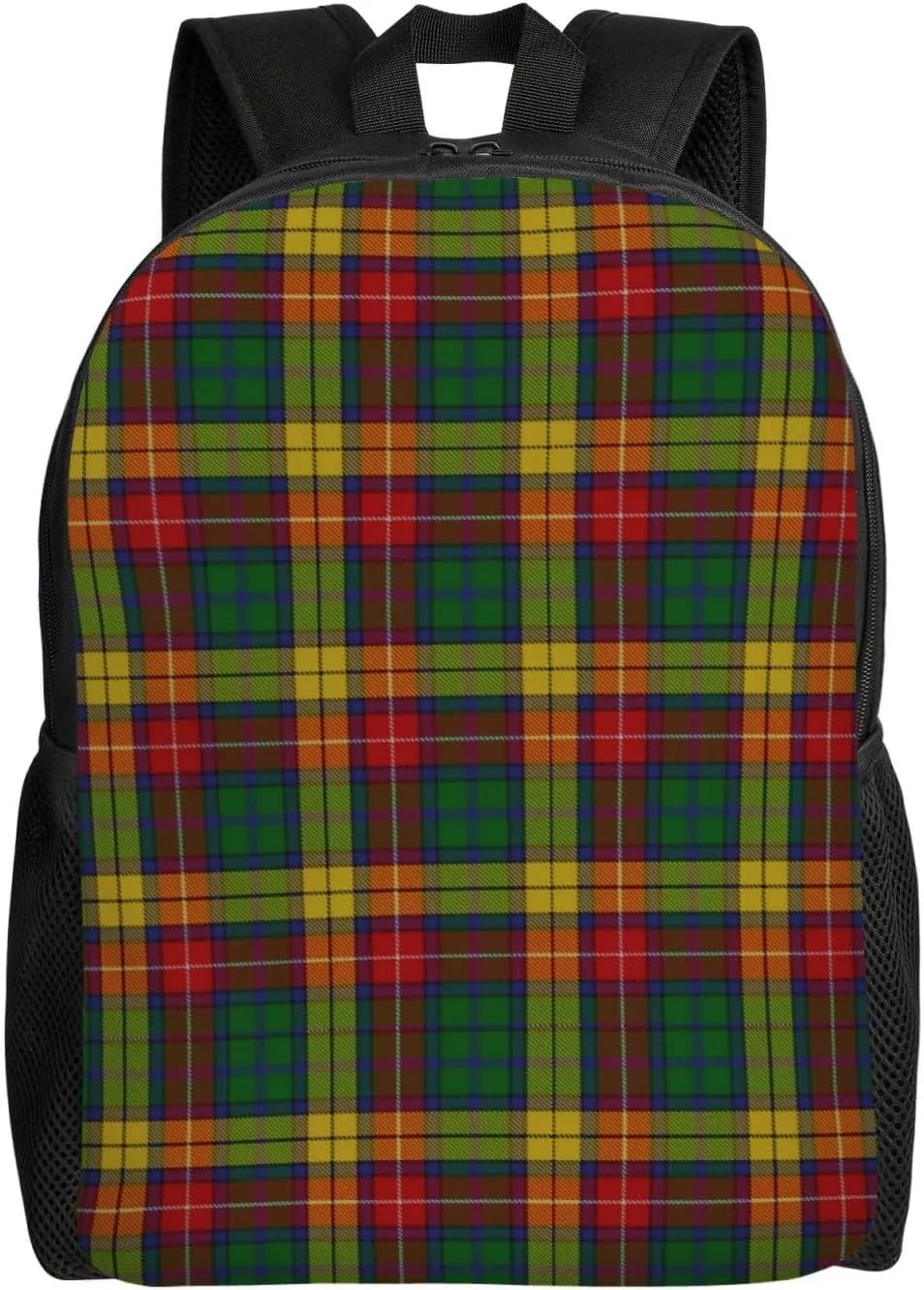 Old Scotsman Clan Buchanan Tartan Plaid Minimalist Laptop Backpack – Waterproof Business Travel Bag, Breathable Design, Modern Work & Leisure