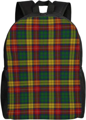 Old Scotsman Clan Buchanan Tartan Plaid Minimalist Laptop Backpack – Waterproof Business Travel Bag, Breathable Design, Modern Work & Leisure