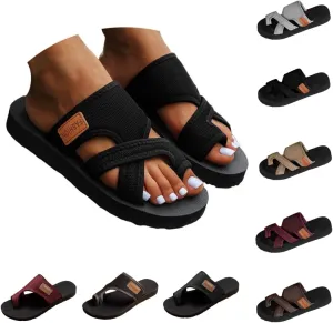 Orthopedic Sandals for Women Arch Support Walking Sandals Mesh Flip Flops Womens Comfortable Breathable Mesh Flipflops Beach Summer Slippers Slip on Shoes Indoor Outdoor