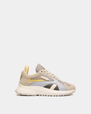 Outline Sneaker In White Leather And Mesh