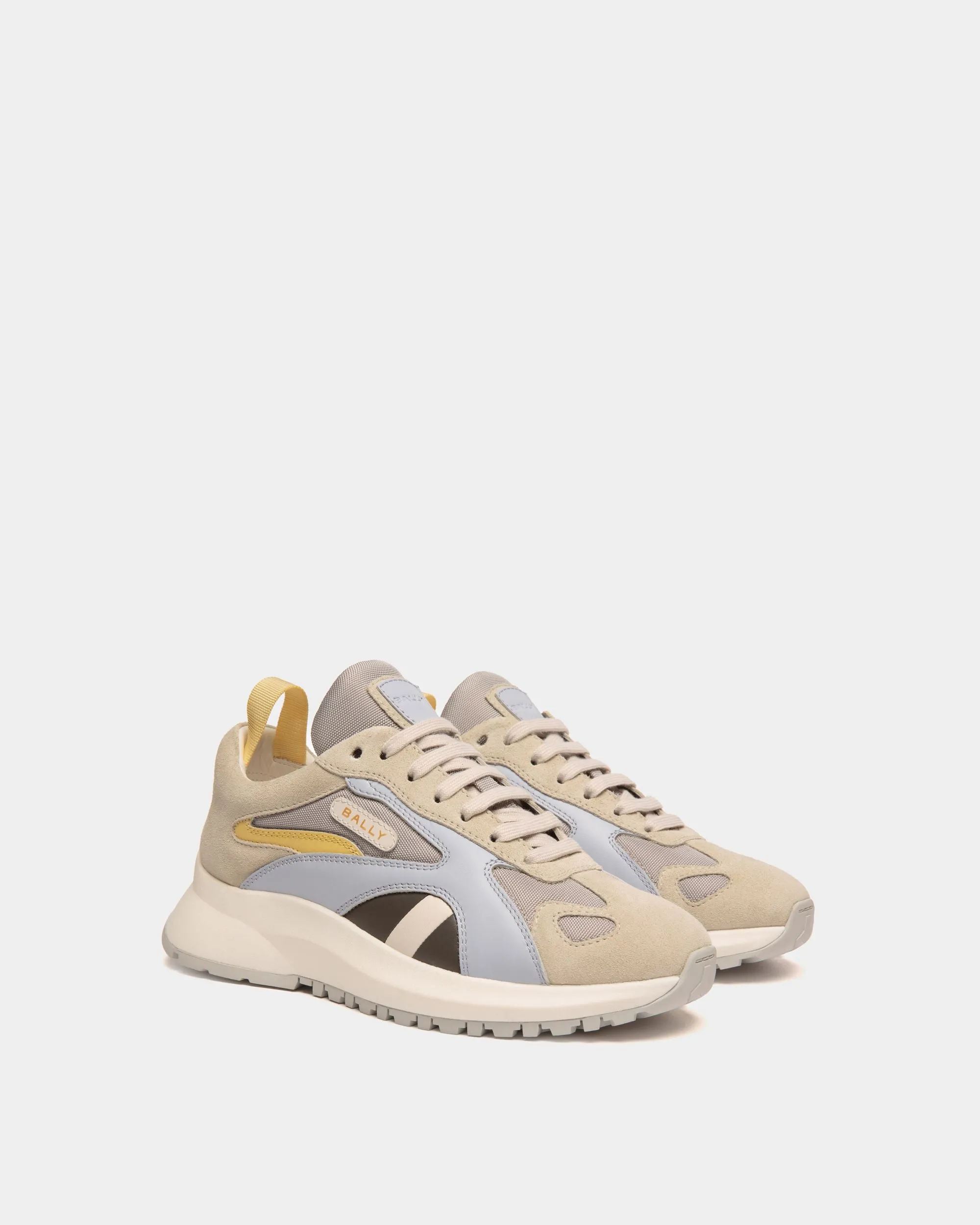 Outline Sneaker In White Leather And Mesh