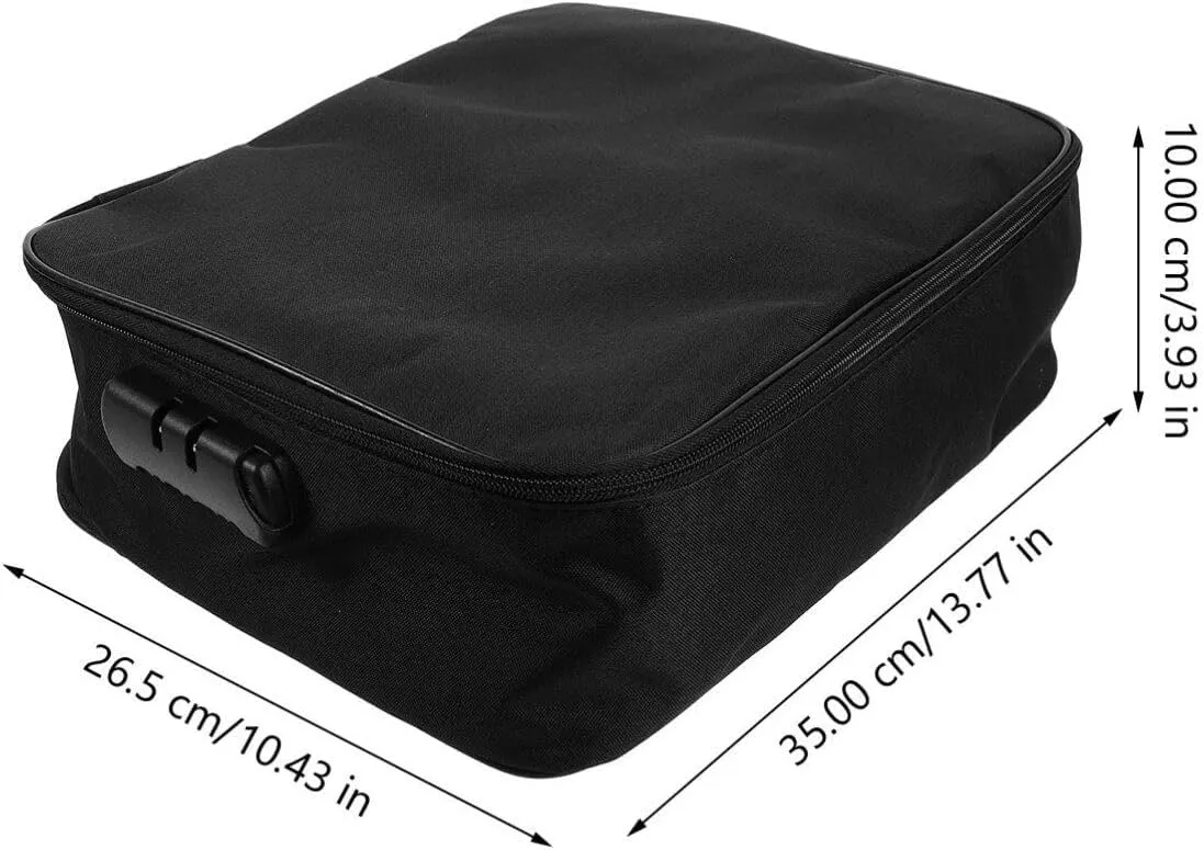 Oxford Document Organizer with Code Lock Multi-Layer Storage Pouch Credential Bag Portable Bag for Passport Package Black
