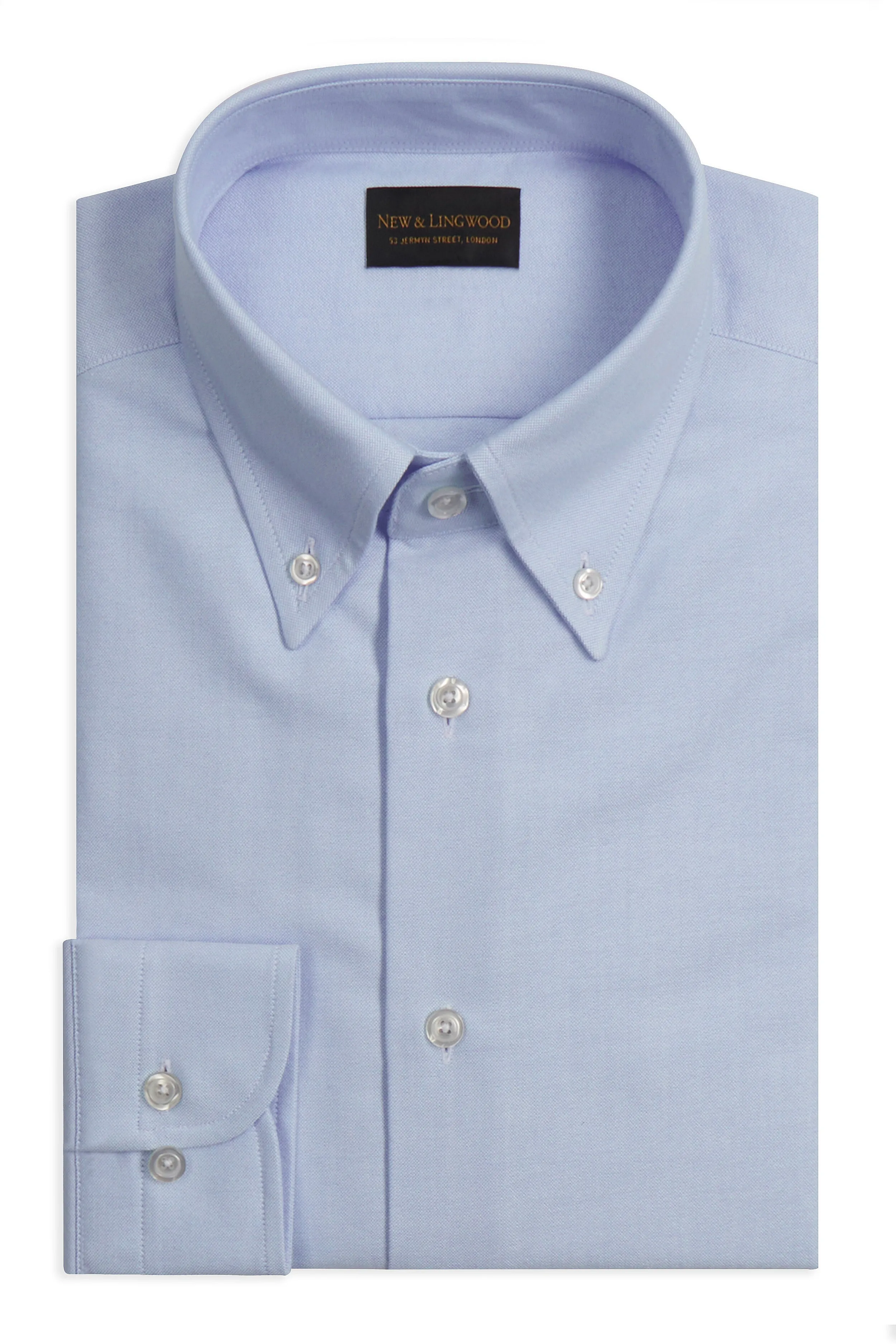 Pale Blue Button Down Collar Tailored Fit Oxford Shirt