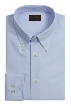 Pale Blue Button Down Collar Tailored Fit Oxford Shirt