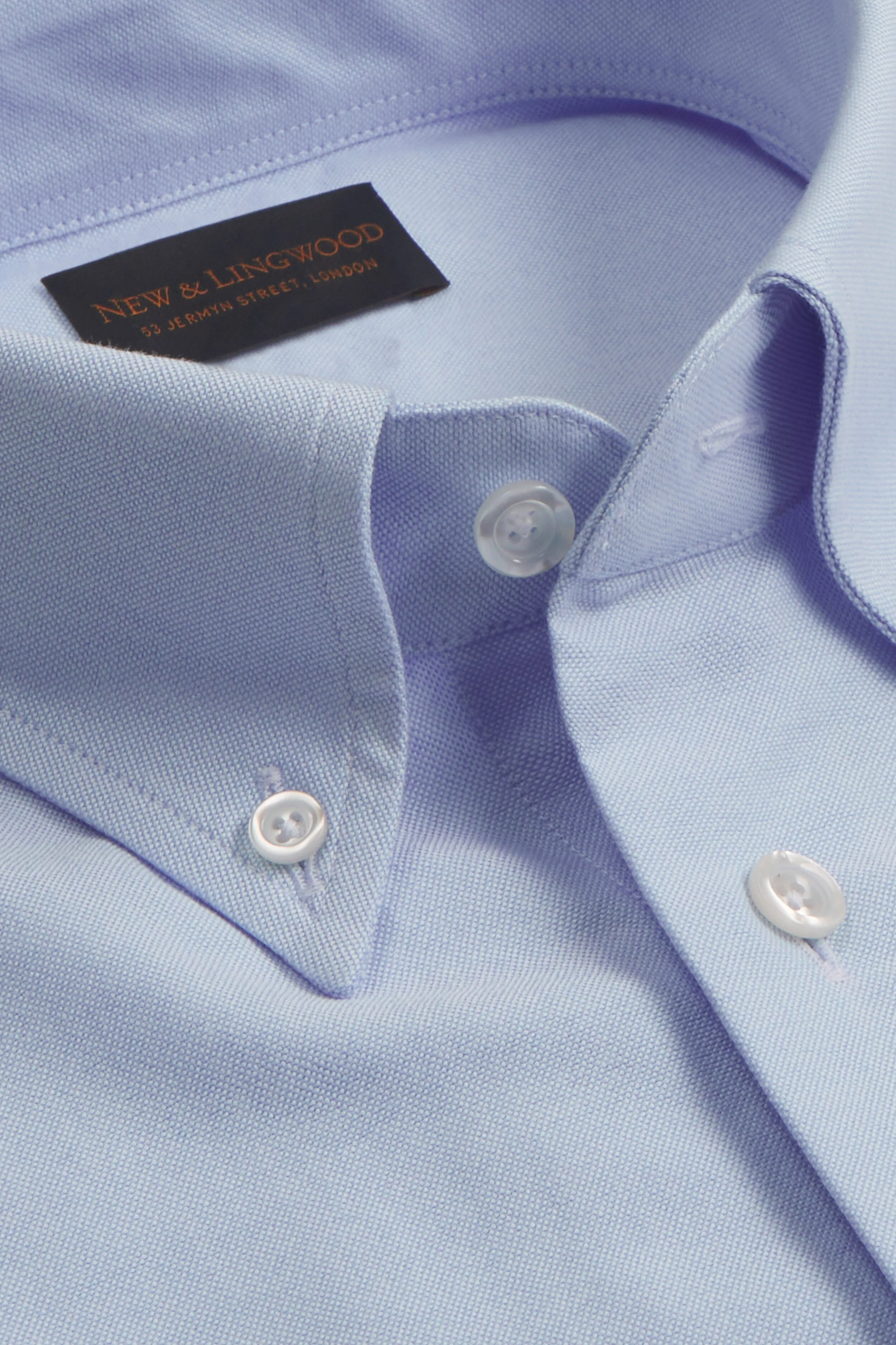 Pale Blue Button Down Collar Tailored Fit Oxford Shirt