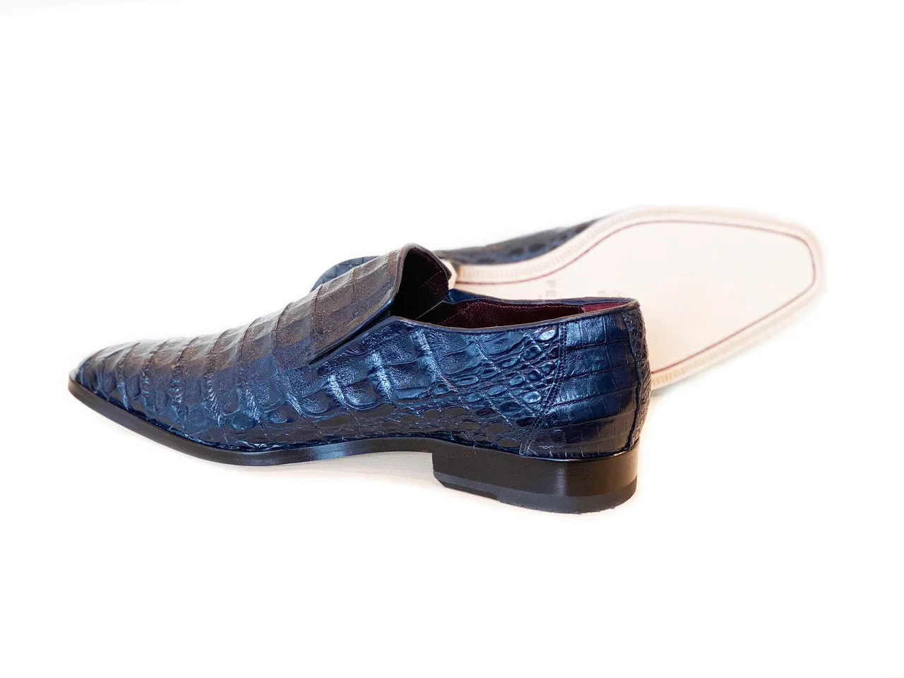 Pelle Line Exclusive Casper Full Crocodile Loafer- Navy