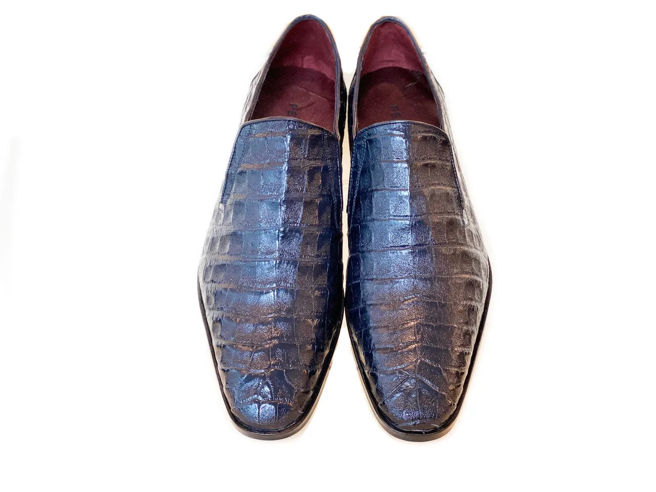 Pelle Line Exclusive Casper Full Crocodile Loafer- Navy