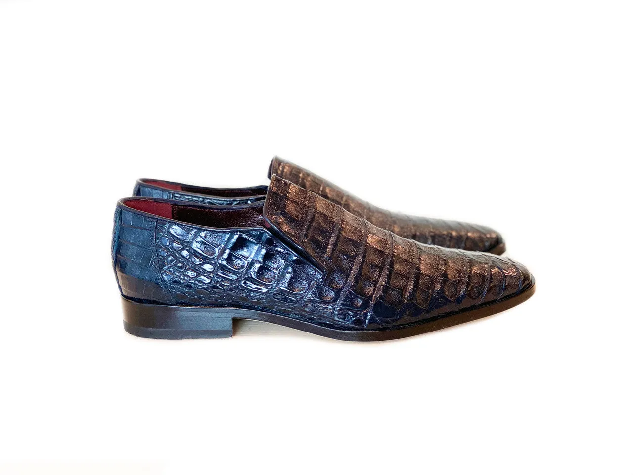 Pelle Line Exclusive Casper Full Crocodile Loafer- Navy