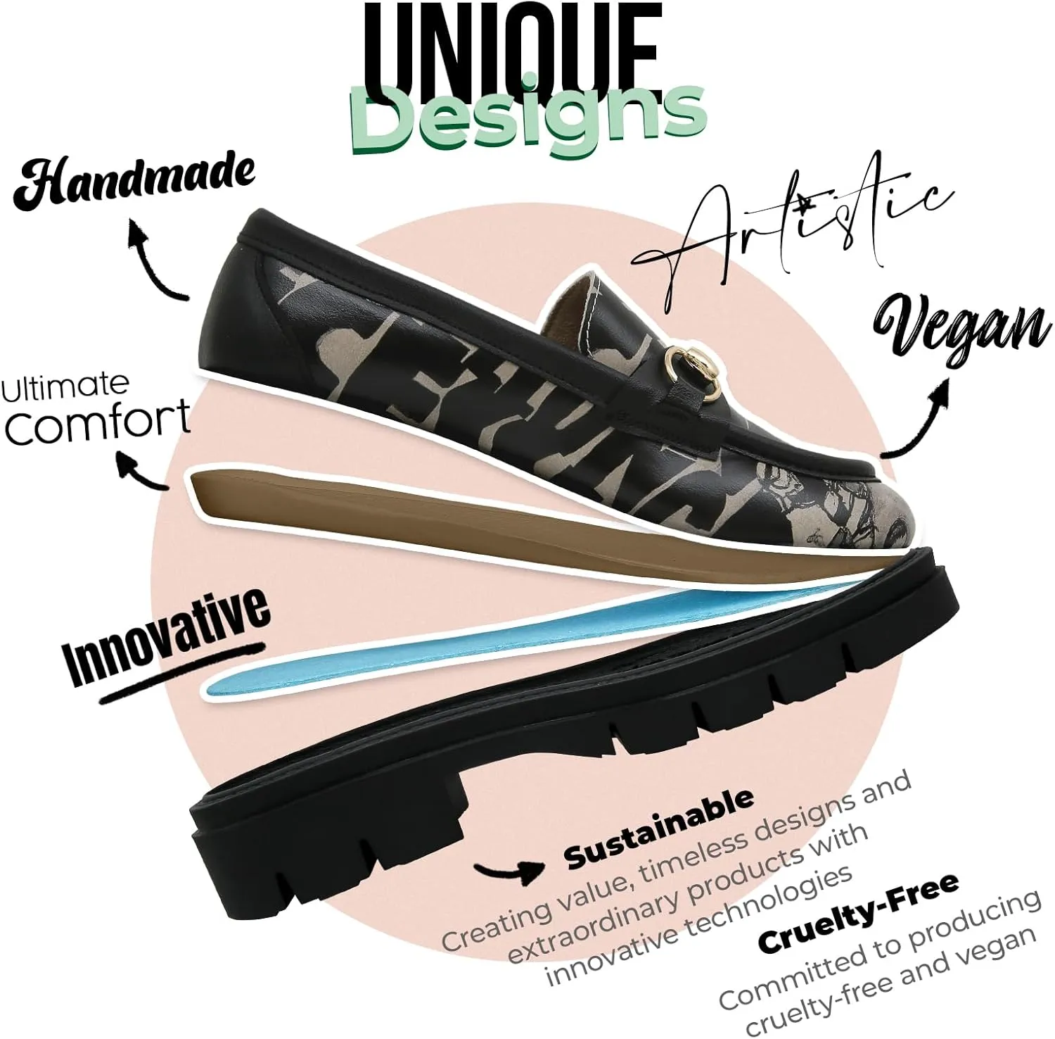 Penny Loafers for Women - Handmade and Vegan Leather Platform Loafers for Women