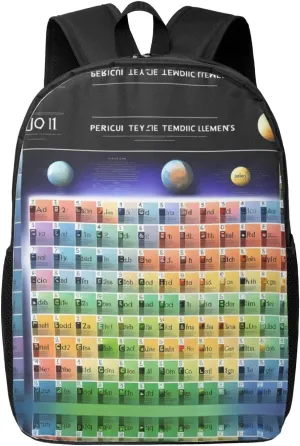 Periodic table of elements Print Travel Backpack Carry On Flight Approved-Laptop Backpack-Perfect Personal Item Travel Bag