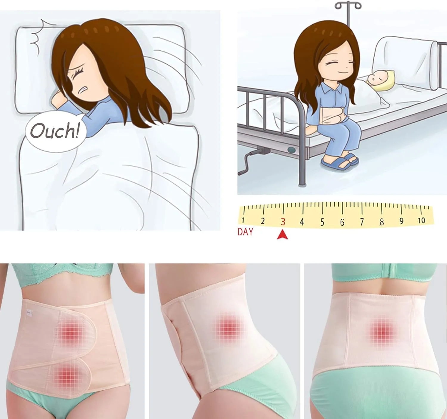 picotee C Section Postpartum Belly Band Wrap Abdominal Binder Fajas Postparto Cesarea Post Partum Waste Shrinker