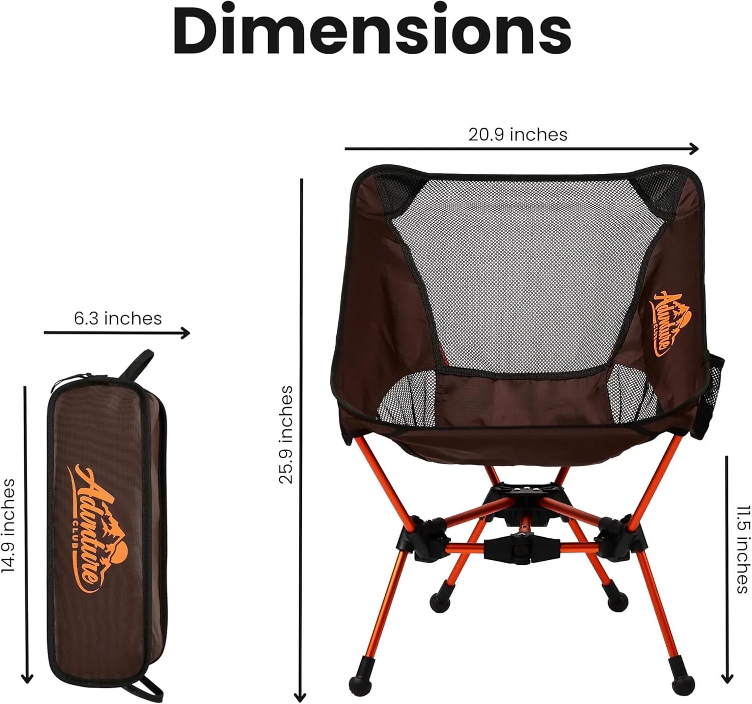 Portable Camping Chair - Lightweight, Compact, Foldable & Sturdy | Backpacking Chair for Camping, Hiking, Beach, Tailgates and More | 330 Lbs Capacity
