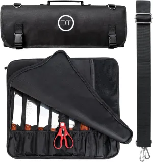 Professional Chef Knife Bag, 15 Total Pockets For Knives And Kitchen Utensils - Made With Waterproof Oxford - For Chefs, Cooking Enthusiasts And Culinary Students - Knives Not Included