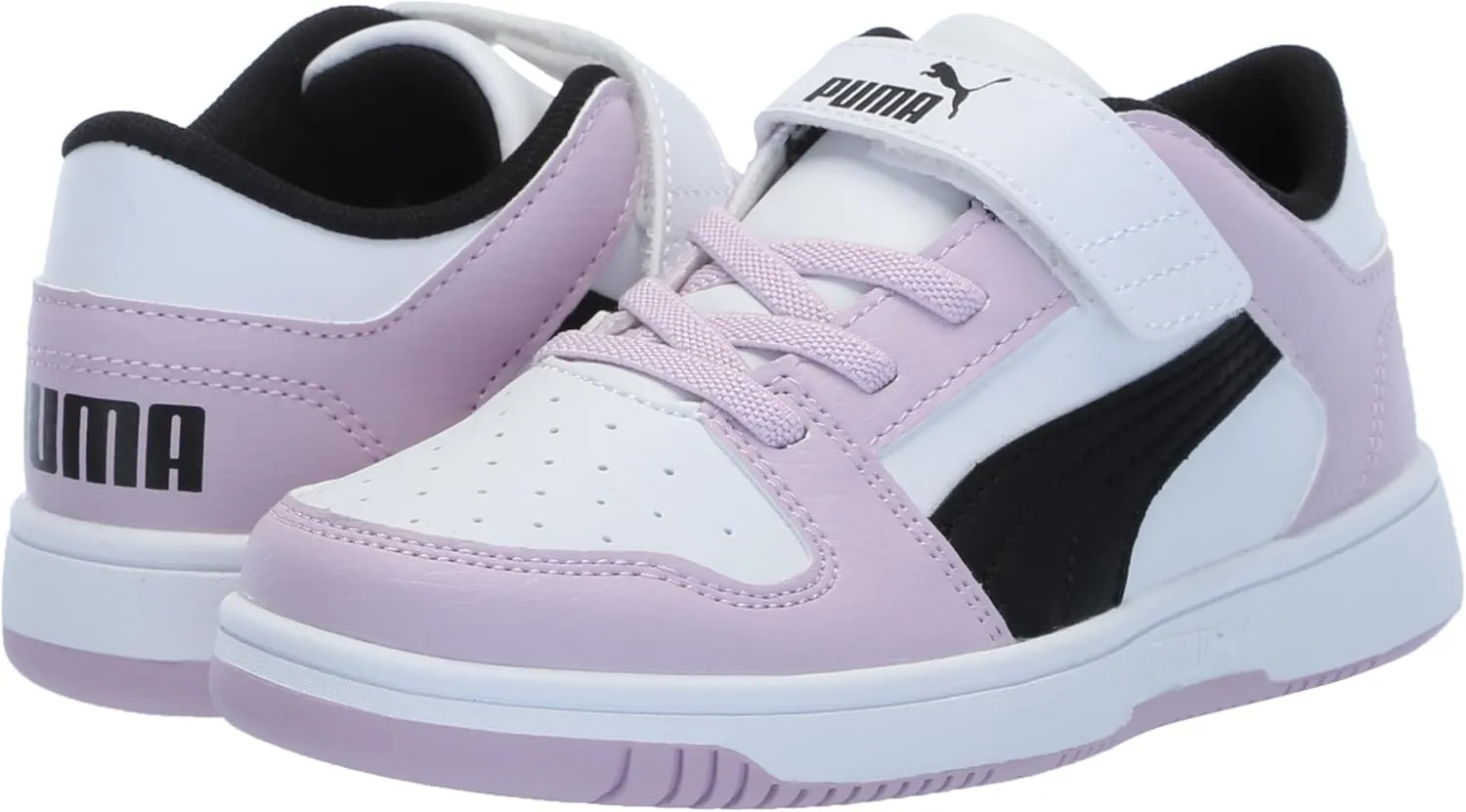 PUMA Unisex-Child Rebound Layup Hook and Loop Sneaker