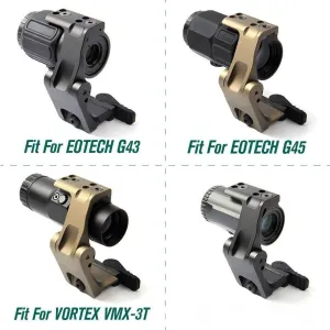 Quick Detach Flip-to-Side Magnifier Mount, 2.26" Centerline Height, Fits EOTech G43/G45, Vortex VMX-3T, CNC 6068 Aluminum