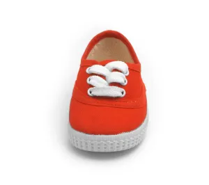 Red Lace Up Canvas Trainer