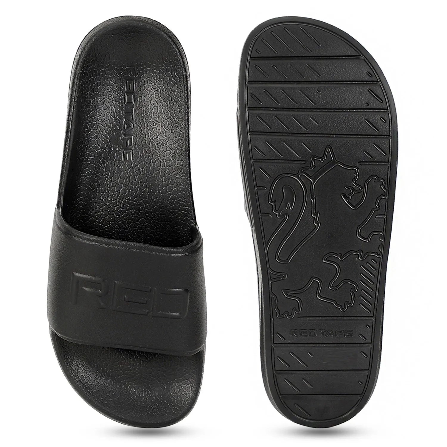 Red Tape Sliders for Men |  Refined Round-Toe Shape with a Relaxing Slip-On Support