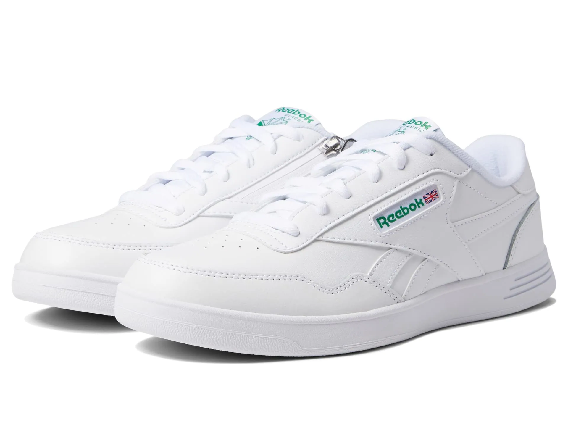 Reebok Mens Faux Leather Trainer Running & Training Shoes 11 X-Wide Women/9.5 X-Wide Men White/Glen Green