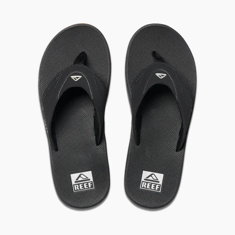 Reef Men's Fanning Bottle Opener Black / Silver Flip Flop Sandal