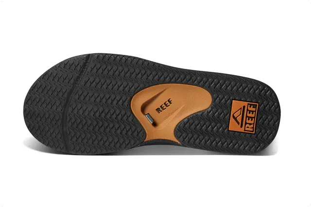 Reef Men's Fanning Bottle Opener Black / Silver Flip Flop Sandal