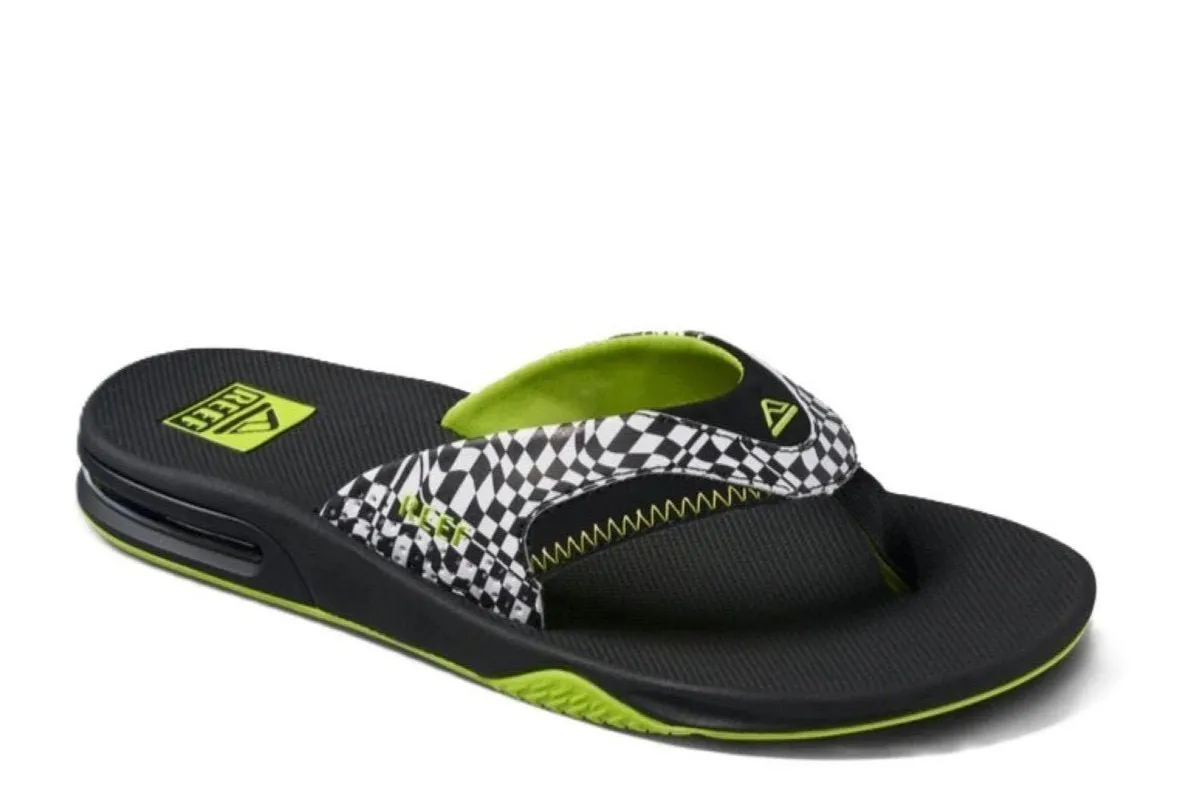 Reef Men's Fanning Bottle Opener SWELL CHECKERS Flip Flop Sandal