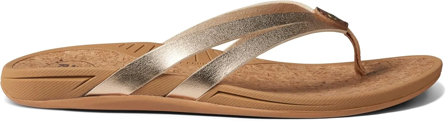 REEF Pacific Joy Women's Flip Flop, Vegan Leather Strap and Soft Cushion Footbed