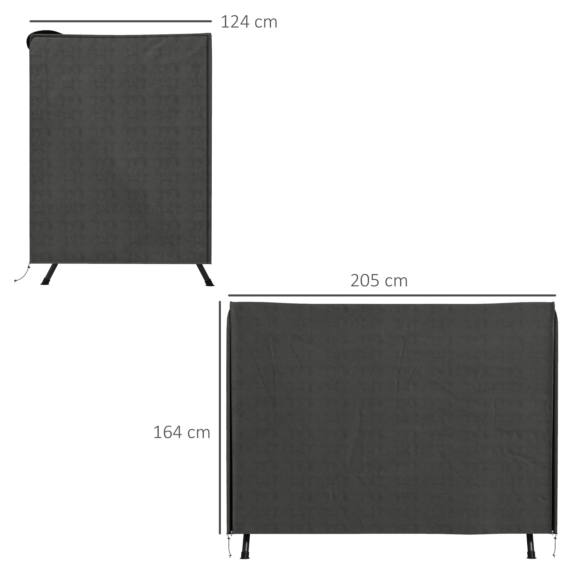 Rootz Garden Swing Cover - Protective Cover - Waterproof Cover - UV Resistant - 205cm x 124cm x 164cm - Grey